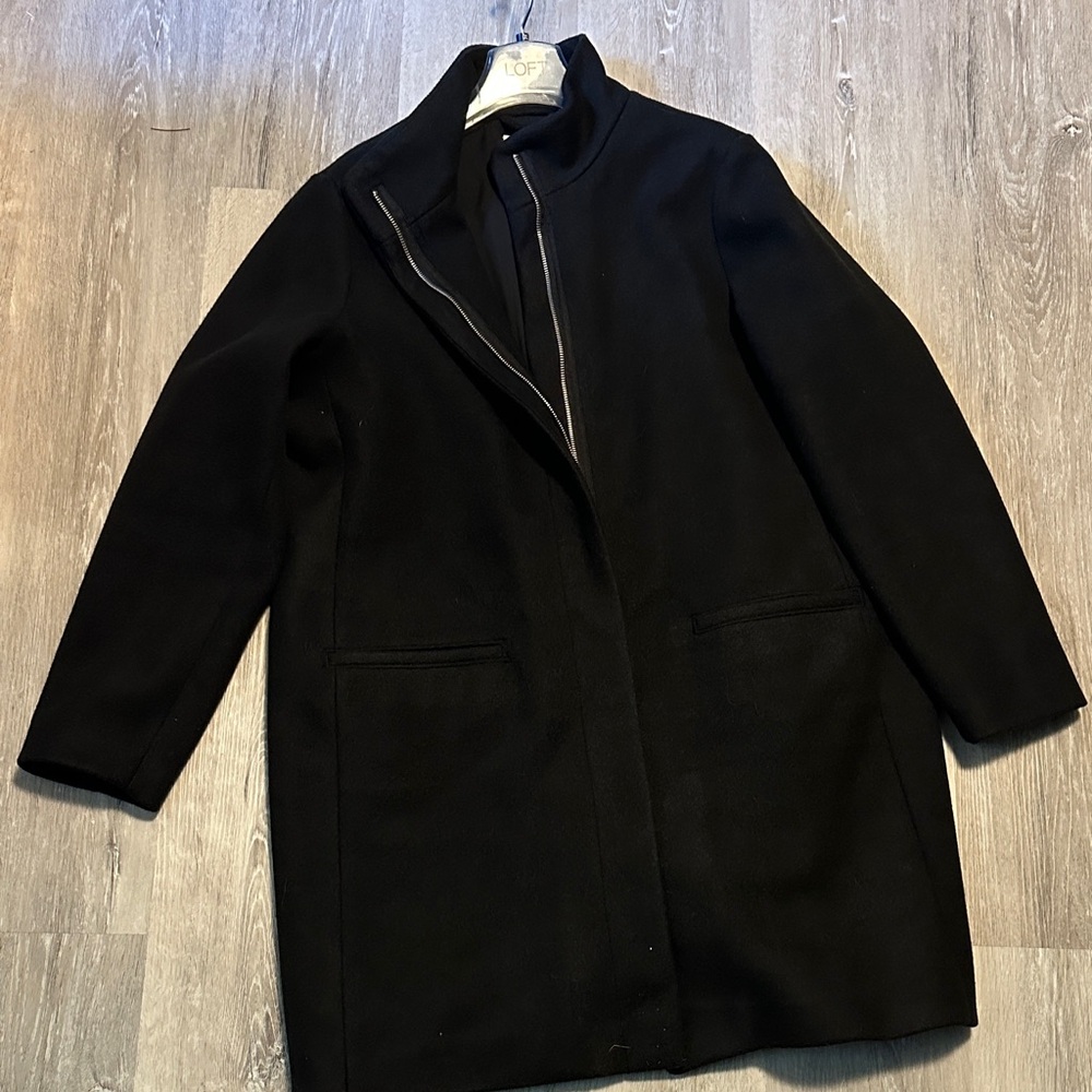 Old Navy Black Funnel Neck Trench Coat